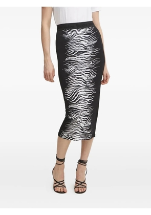 Versace Jeans Couture zebra-print midi skirt - Black