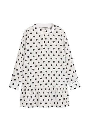 Fiorucci Polka Dot Crepe de Chine Ruffled mini dress - White
