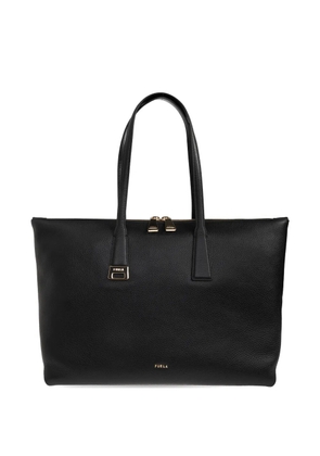 Furla zip leather tote bag - Black