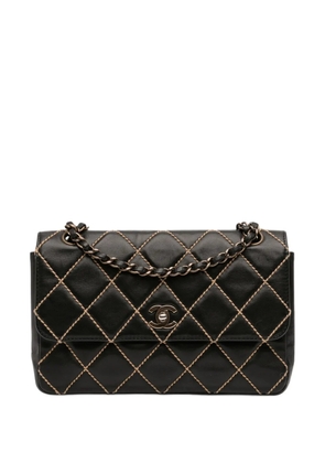 CHANEL Pre-Owned 2002-2003 CC Wild Stitch Lambskin Flap shoulder bag - Black