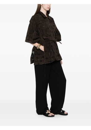 Sword belted suede jacket - Brown