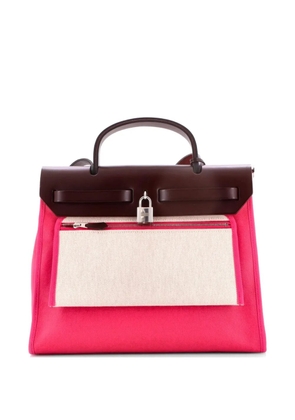 Hermès Pre-Owned Herbag Zip Berline Vache Canvas and Leather 31 shoulder bag - Pink