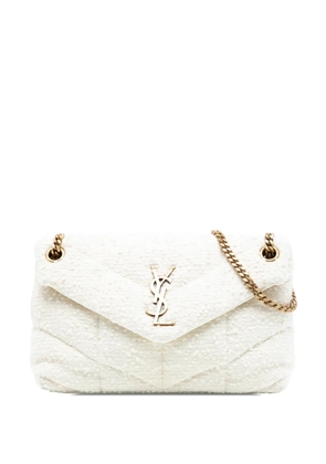 Saint Laurent Pre-Owned 2020 Toy Boucle Tweed LouLou Puffer shoulder bag - White