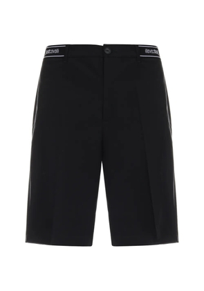 Just Cavalli logo-waistband shorts - Black