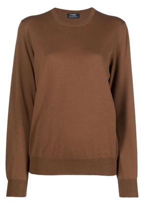 Barba crew-neck cotton jumper - Brown