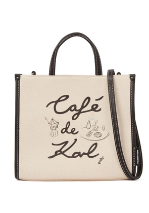 Karl Lagerfeld x Jorge Parra canvas tote bag - Neutrals