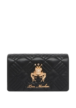Love Moschino quilted frog shoulder bag - Black
