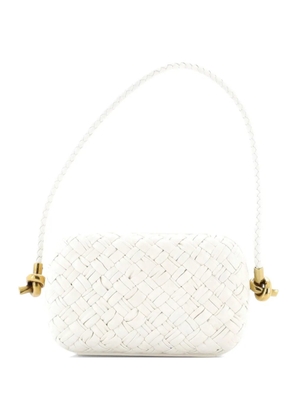 Bottega Veneta Pre-Owned Knot Minaudiere on Strap Intrecciato Leather clutch bag - White