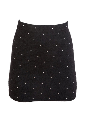Fleur Du Mal rhinestone knitted mini skirt - Black