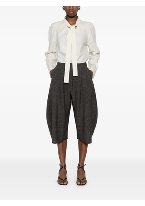 Boboutic pleated cropped trousers - Brown