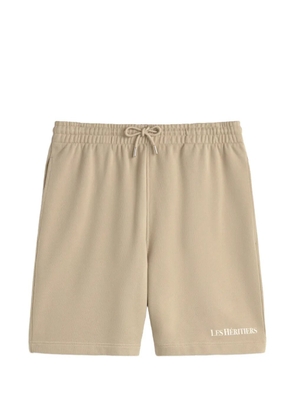 LES HÉRITIERS logo-detail shorts - Neutrals