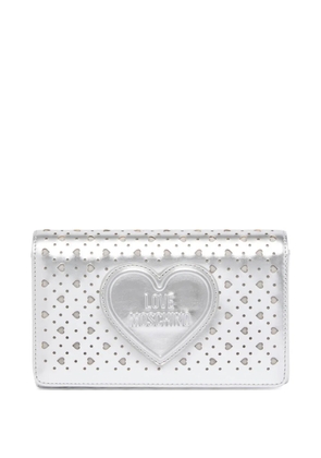 Love Moschino heart-cutout clutch bag - Silver
