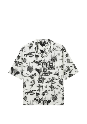 FIVE CM print pocket shirt - White