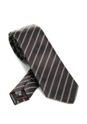 Giorgio Armani striped tie - Brown