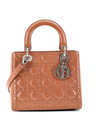 Christian Dior Pre-Owned Vintage Lady Dior Bag Cannage Quilt Patent Medium satchel - Neutrals
