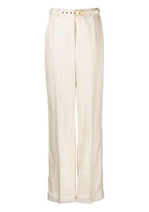 ZIMMERMANN Matchmaker straight-leg linen trousers - Neutrals