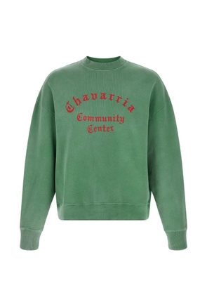 Willy Chavarria Hooligan printed crew-neck sweatshirt - Green