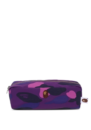 A BATHING APE® camouflage embroidered messenger bag - Purple
