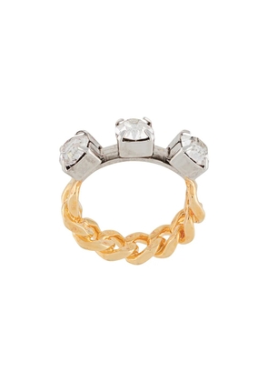 MM6 Maison Margiela crystal chain ring - Gold
