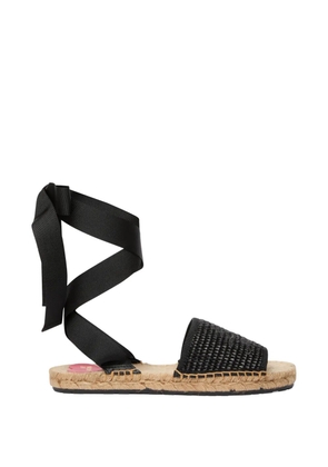 Love Moschino ribbon tie espadrilles - Black