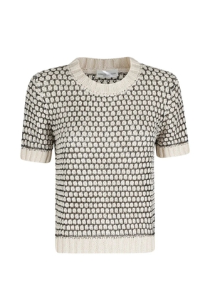 Roberto Collina short-sleeve patterned top - Neutrals