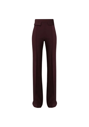 Elisabetta Franchi logo-embroidered crepe trousers - Brown
