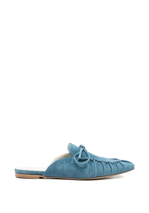 Tela tie-detail flat mules - Blue
