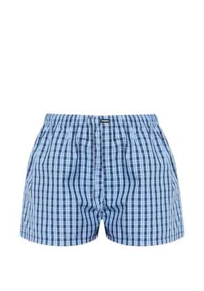 VETEMENTS checked-pattern mini shorts - Blue