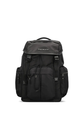 Premiata logo-plaque buckled backpack - Black