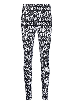 Versace logo-print high-waist leggings - Black