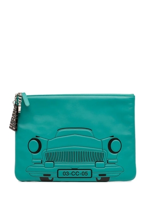 CHANEL Pre-Owned 2016-2017 Medium Printed Lambskin Cuba La Habana O Case clutch bag - Blue