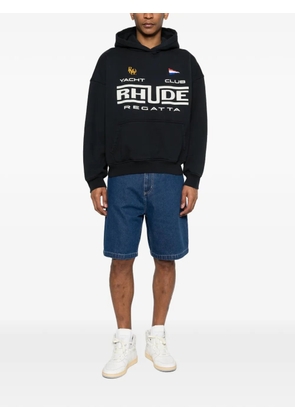RHUDE logo-print hoodie - Black