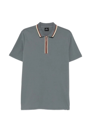PS Paul Smith striped zip polo shirt - Grey