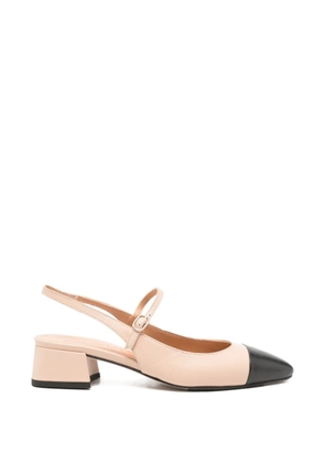 Julie Dee cap-toe slingback heeled pumps - Neutrals