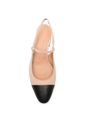 Julie Dee cap-toe slingback heeled pumps - Neutrals