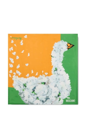 Moschino floral silk scarf - White