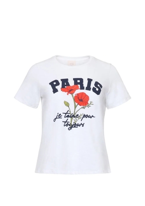 Cinq A Sept Paris Poppies Shrunken T-shirt - White