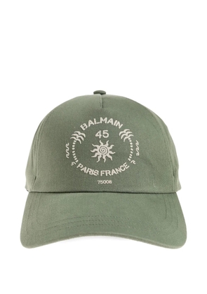 Balmain logo print cap hat - Green