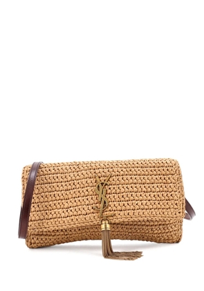 Saint Laurent Pre-Owned Kate 99 Tassel Flap Bag Woven Raffia Medium shoulder bag - Neutrals