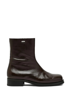 OUR LEGACY square toe plate leather boots - Brown