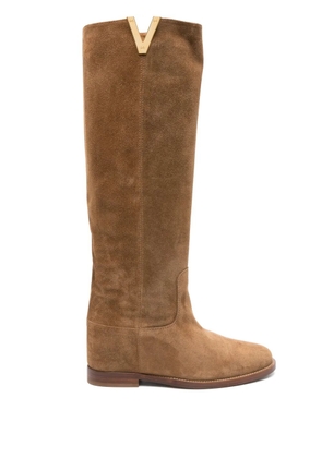 Via Roma 15 suede knee-high boots - Brown