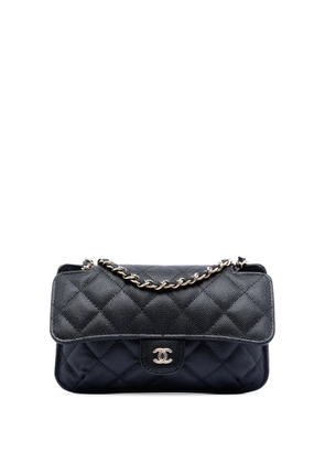 CHANEL Pre-Owned 2021 Nylon Graffiti Foldable Shopping in Caviar Flap tote bag - Black