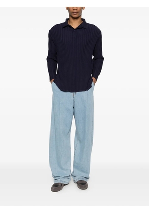 Gongdid Design pleated polo shirt - Blue