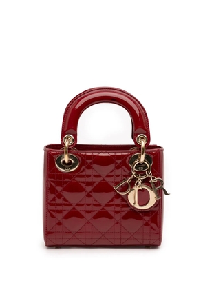 Christian Dior Pre-Owned 2018 Mini Patent Cannage Lady Dior satchel - Red