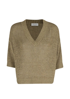 Roberto Collina V-neck short-sleeve sweater - Green