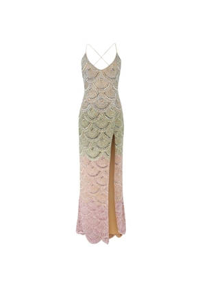 Philipp Plein beaded wave long dress - Green