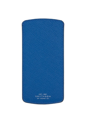 Smythson Panama leather glasses case - Blue