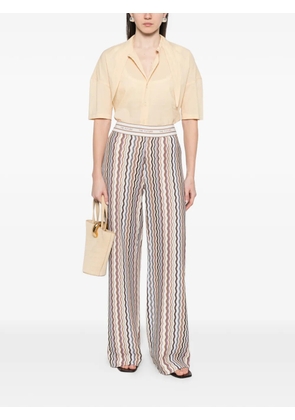 Cambio Allison striped trousers - White