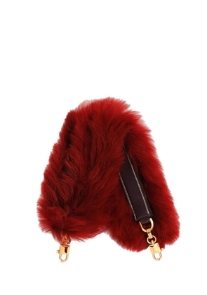 Dolce & Gabbana shearling and palmellato calfskin bag shoulder strap - Red