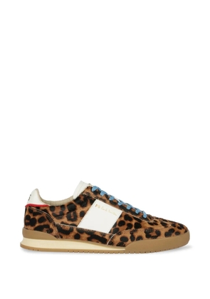 PS Paul Smith Dover leopard-print stripe sneakers - Brown